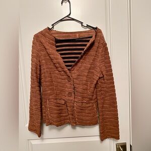 Luukaa Rust Textured Knit Top